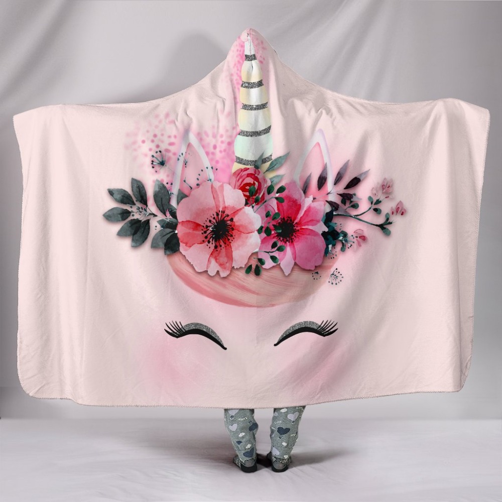 Hooded Blanket Unicorn-Themed Warmer